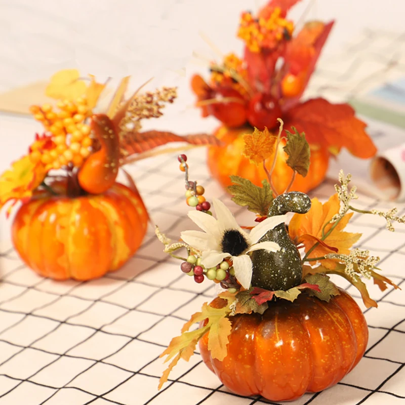 Artificial Pumpkins Maple Leaf Home Table Pomegranate Decoration Fall Harvest Autumn Halloween Thanksgiving Party Supplies xx42 | Дом и сад