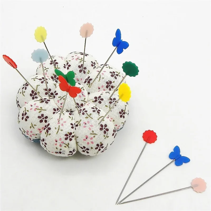 50pcs/box Dressmaking Pins Embroidery Patchwork Pins DIY Handmade Sewing Patchwork Pins Big Head Pins Sewing Tool Needle Arts