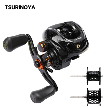 

TSURINYA 2 Spool Bait Casting Fishing Reel 6.6:1 4KG Magnetic Drag Long Casting Deep Spool Fishing Lure Reel Spare Shllow Spool