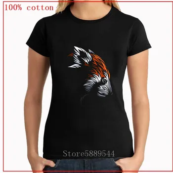 

2020 New Fashion Printed Women T Shirt 100% Cotton O-Neck Tshirts Tribal Red Panda Short-Sleeve Women T-Shirt