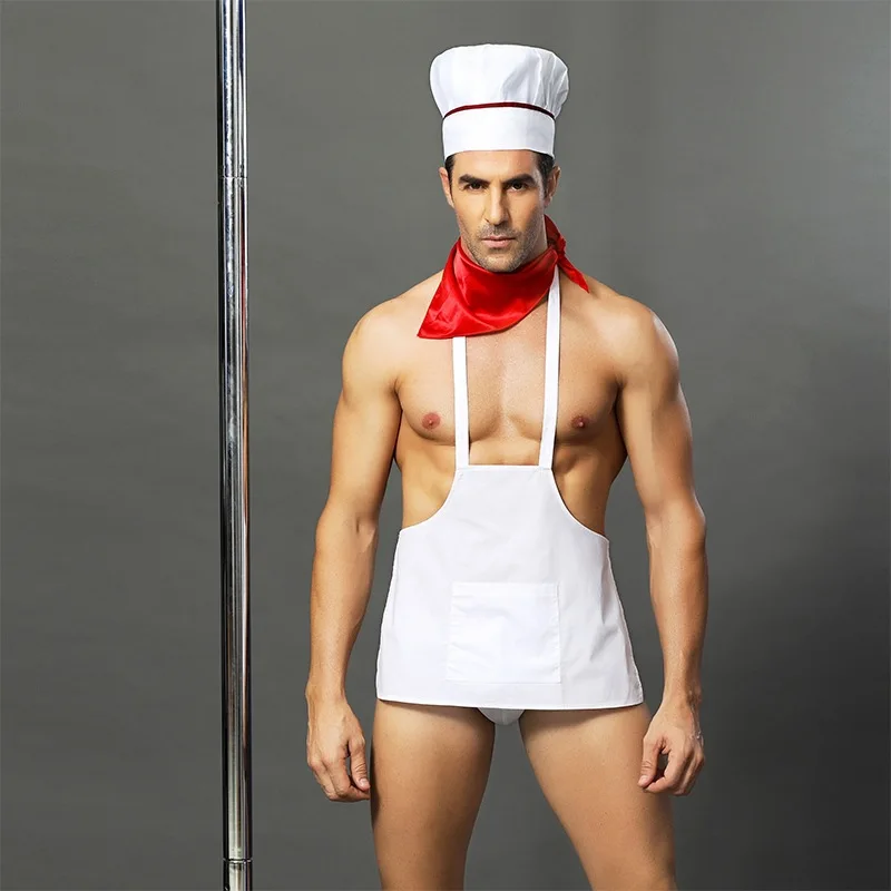 Взрослый пикантное белье для мужчин горячая эротическая униформа для Хэллоуина вечерние повара костюм шеф-повара причудливая еда косплей