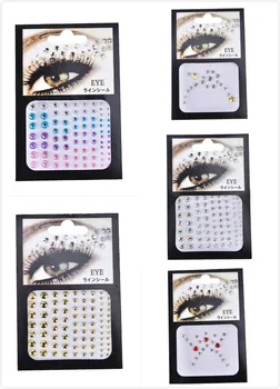 

6 stylesChristmas DIY Eye Tattoo Stickers Makeup Xmas Decor Eyebrow Face Body Art Adhesive Crystal Glitter Jewels Festival Party