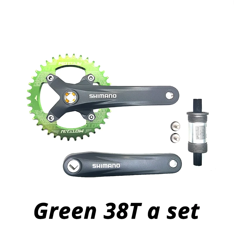 38T Green a set 1x9S 9 speed acera FC-M391 M391 велосипедная рукоятка с 4 вида цветов мотсув цепь MTB Горный Цикл цепь колеса 32T 34T 36T 38T - Цвет: 38T Green a set