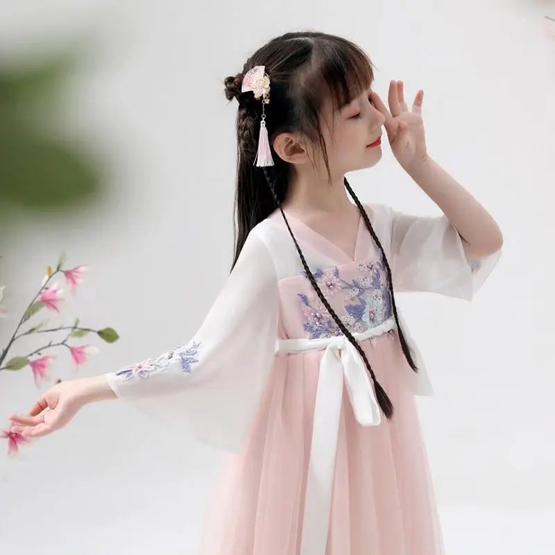 Головной убор Hanfu, Детская боковая заколка, женская кисточка, украшение для волос в старинном стиле, костюм суперфеи в старинном стиле для девочек, шаг wav