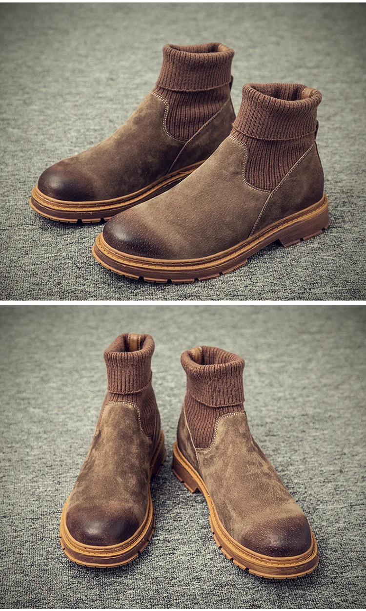 MRCAVE/зимние ботинки; мужская повседневная обувь для мужчин; высокие мужские Ботильоны; модные ботинки для путешествий; botas hombre; носки; мужские кроссовки в британском стиле