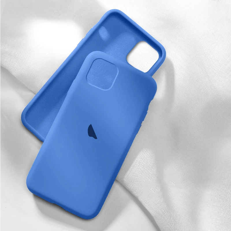 Dark Lake Blue Официальный силиконовый чехол для iphone Xs max XR X 7 8 6 6S Plus XS X роскошный чехол с логотипом для iphone 11 Pro Max задняя крышка - Цвет: Dark Lake Blue