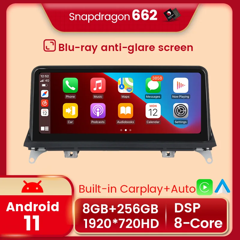 Автомагнитола Snapdragon 1280*480 на Android 10 мультимедийный проигрыватель для BMW X5 E70 X6 E71 X3