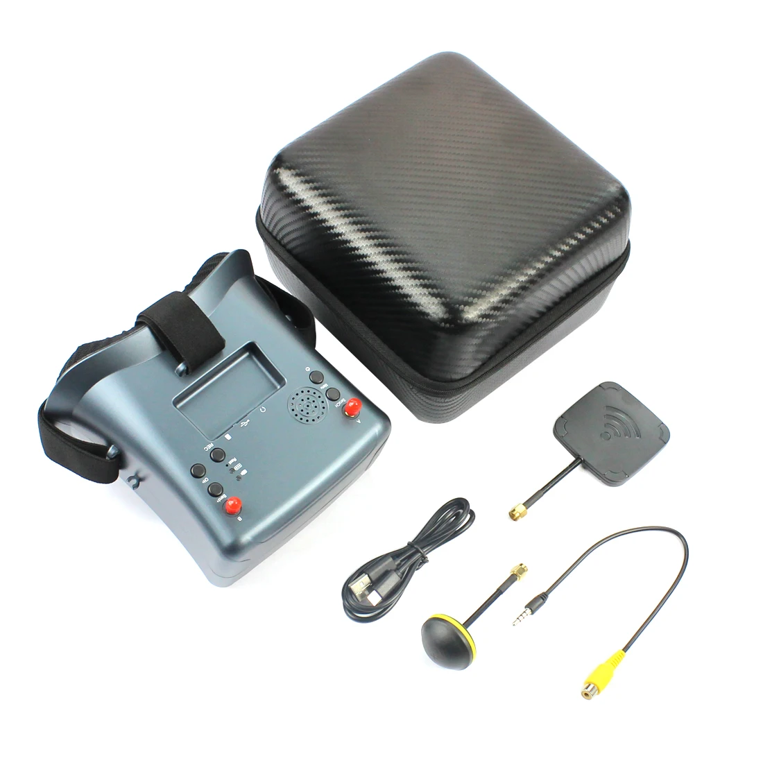 

Hot JMT 5.8G 40CH FPV Goggles LS-008D 4.3inch Built-in 2000mw Battery For Racing Helicopters Airplanes RC Module