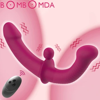 Erotic Sextoys Strapless Strapon Dildo Vibrator Lesbian Strap-on Penis Pegging Double Ended Dildo Adults Sex Toys for Women 2
