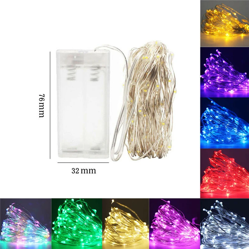 

ZANCAKA 2M always on Copper Wire LED String lights Holiday lighting Fairy Garland For Christmas Tree Wedding Party Decoration