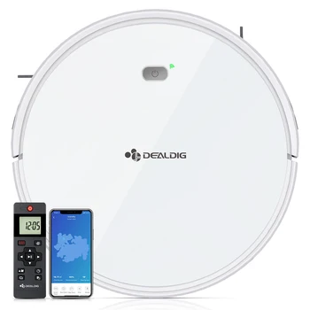 

DEALDIG Robvacuum 8 Robot Vacuum Cleaner With WiFi Connectivity Work For Alexa Gyroscope Navigation App Remote Control Low Noise