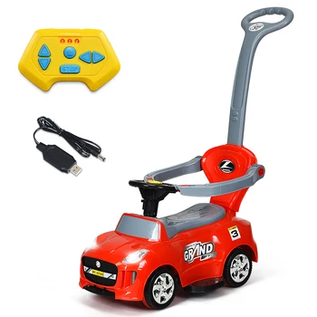 

Kids Electric Ride On Car Toddler Push Car Stroller w/2.4G Remote Control Red