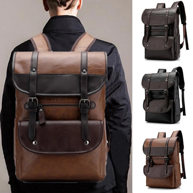 Mochila Vintage de de lujo para hombre, morral escolar para adolescentes, mochilas para ordenador portátil de gran capacidad, bolsas de viaje de - AliExpress