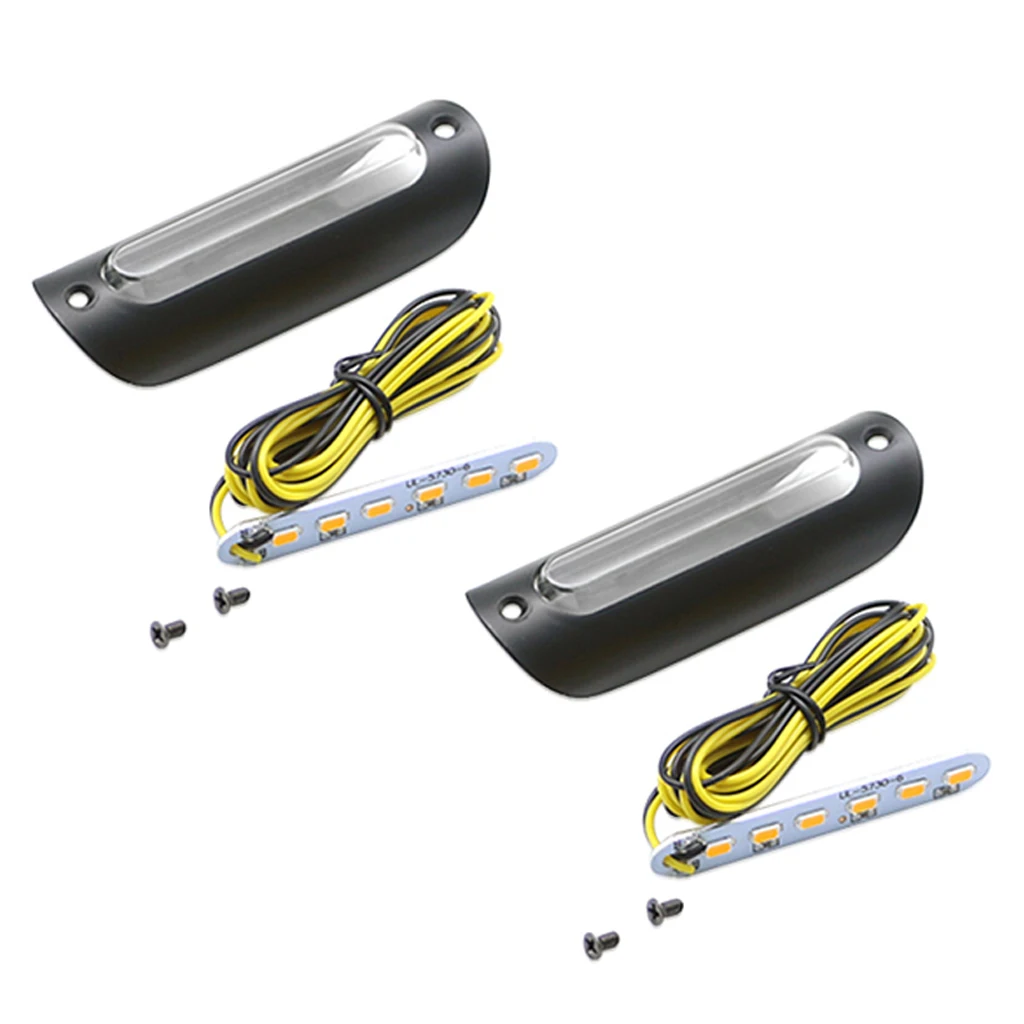 2PCS Motorcycle Handlebar Turn Signal Light DC 12V LED Bar End Lamp Indicator Blinker Amber Lights for Harley Motorbike