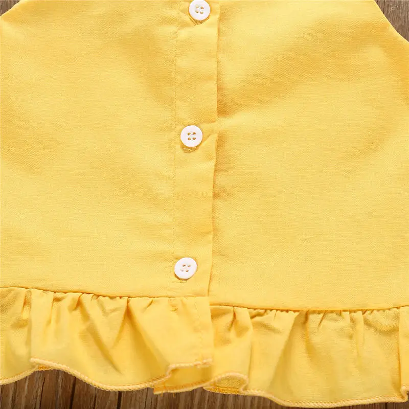 summer children girl cloth set yellow vest pineapple short pant 2pcs suit (11)