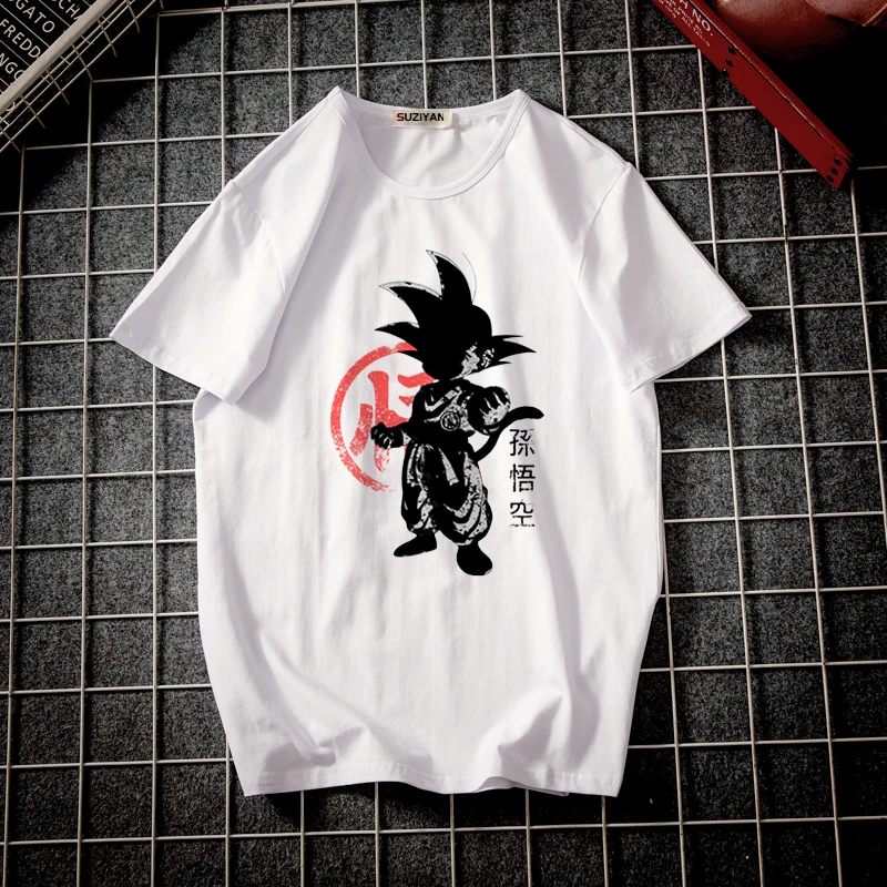 Dragon Ball Lovers, коллекционная футболка для мужчин,, хит, Harajuku, футболки для женщин, Dragon Ball Goku, Милый принт, хип-хоп, топы, японский стиль - Цвет: WHITE-DY327