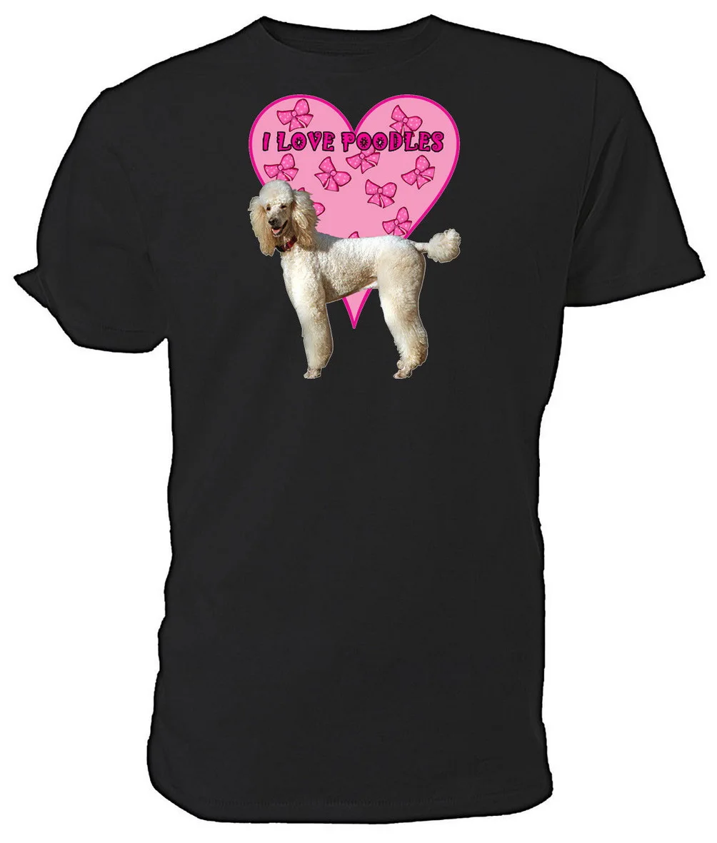 Poodle Dog T Shirt I Love Poodles - Choice Of Size &amp Colours! Top Christmas Gifts Tee |