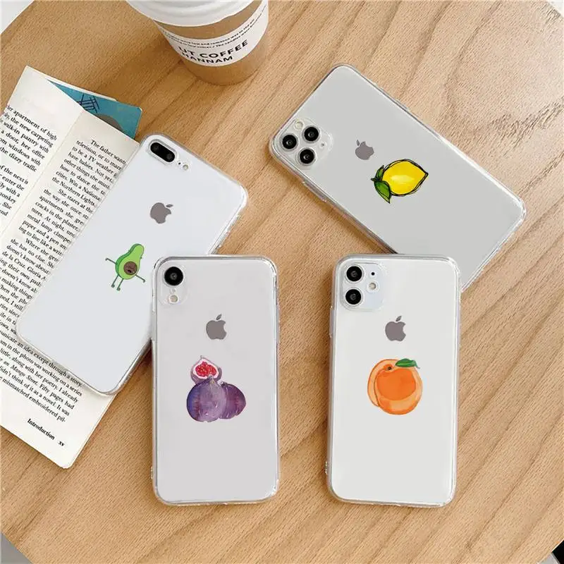 

Cartoon fruit Simplicity aesthetics Phone Case Transparent soft For iphone 5 5s 5c se 6 6s 7 8 11 12 plus mini x xs xr pro max