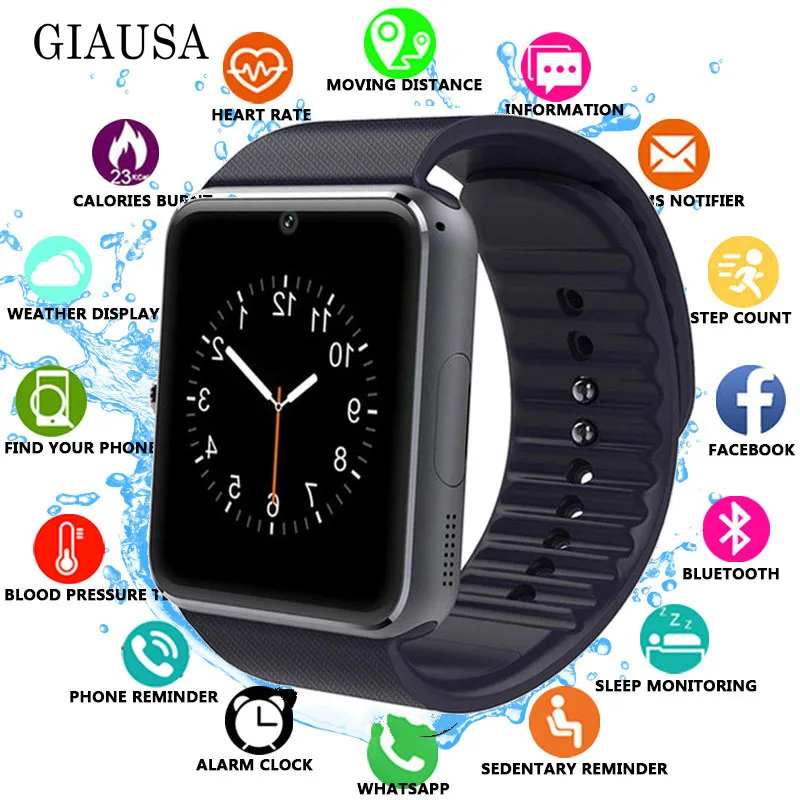 

GT08 Bluetooth Smart Watch SIM NFC Sport Fitness Tracker Touch Screen Records Sleep Monitor for Android IOS  Fashion Led