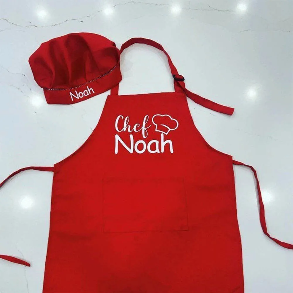 7 Colors Children&lsquo;s Personalized Kitchen Apron Name Kids Painting Baking Aprons Unique Child Birthday Party Gifts Supply