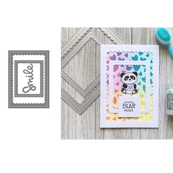 

metal cutting dies smile die rectangle frames cut die mold Scrapbooking cards making paper craft knife mould 2020 new