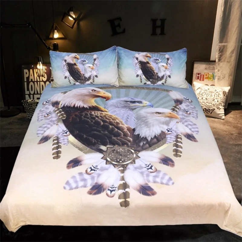 Набор постельного белья Eagles queen, роскошный черный пододеяльник с 3D принтом, набор King, 3 шт., домашний текстиль, одеяло, Комплект постельного белья, s постельное белье