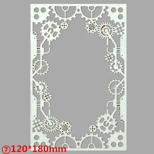 7-120x180mm 12 шт. Mechanica стимпанк металлические режущие штампы высечки пресс-формы для украшения скрапбукинга бумага ремесло нож плесень лезвие удар трафареты штампы - Цвет: 7-120x180mm