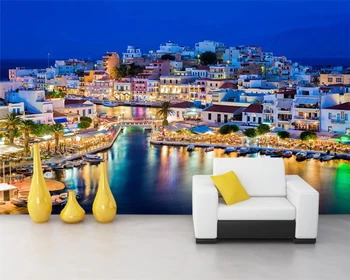 

Beibehang Custom wallpaper photo city night scene lakeside background mural home decoration living room bedroom 3d wallpaper