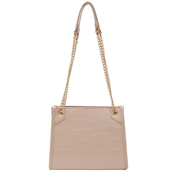 

High Class Chain Solid Stone Print Embossing Female Tote Bag Fashion Easy Matching Exquisite Shoulder Bags for Women 2020