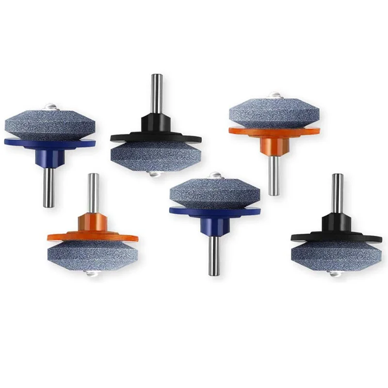 6 Pack Lawn Mower Blade Sharpener for Power Drill Hand Drill Universal
