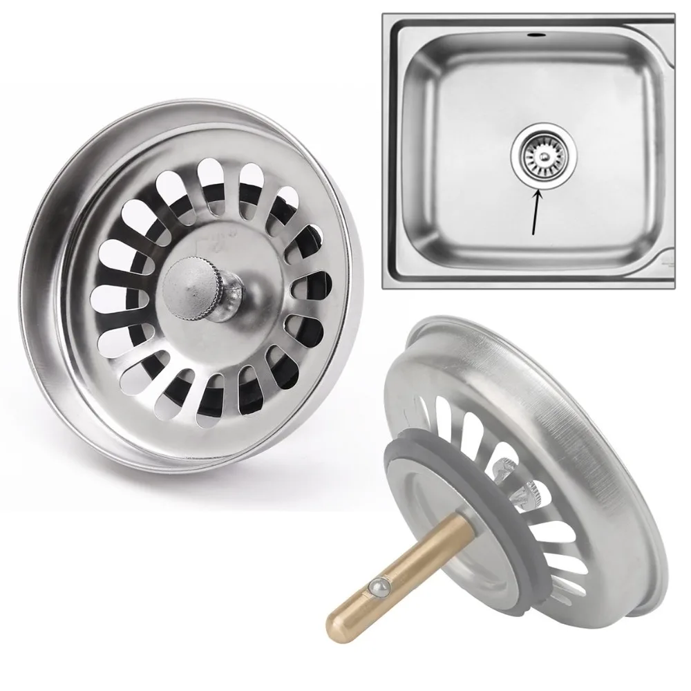 New Kitchen Waste High Quality Basket 304 Plug 1pc Stainless Filter Strainer Sink Steel Drainer Drain