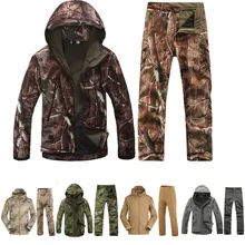 Военные охотничьи куртки зимние TAD 4,0 кожа флисовые куртки мужские камуфляжные куртки с капюшоном+ штаны Униформа верхняя одежда
