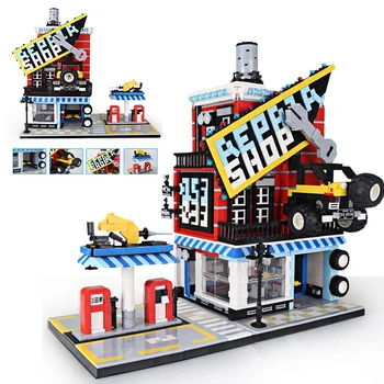 

2120 pcs City Street View Architecture Garage Vehicle Maintenance Center Model Building Blocks construction toys For Children