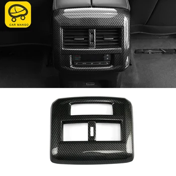 

CARMANGO for Volkswagen VW Atlas 2017-2019 Car Rear Back A/C Air Vent Outlet Cover Trim Frame Sticker Chrome Interior Accessory