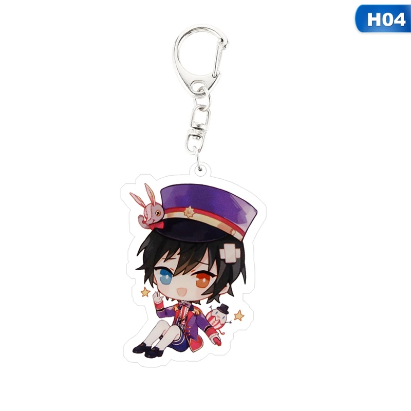 Игровой ансамбль со звездами Yuuki Makoto Mao Hokuto, брелок с двойным принтом, брелок с подвеской, Llavero - Цвет: KEY5048H04