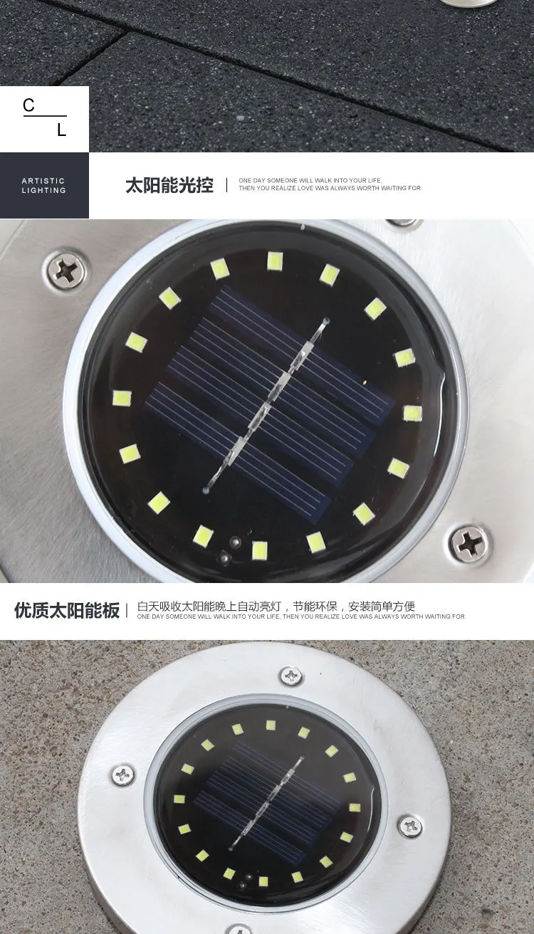 Поперечная граница для 16LED солнечный подземный свет уличная газонная лампа Водонепроницаемая садовая лампа квадратная лампа напрямую от производителя