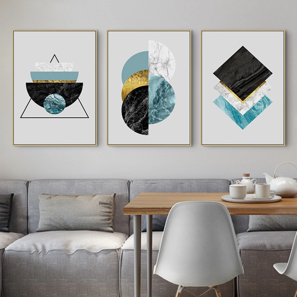 

Nordic Geometry Circle Canvas Painting Wall Art Print Poster Picture For Bedroom Living Room Decoration Poster