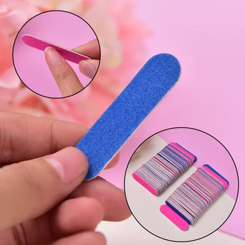 

100Pcs/lot Double Side Mini Disposable Nail Buffer Files Sanding Block Grit Professional Manicure Pedicure Tools Nail File