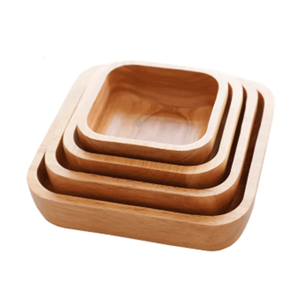 CAKEHOUD Creative Wooden Plate Japanese Fruit Salad Plate Home Smooth Wooden Bread Dish Tray Kitchen High Quality Service Tray