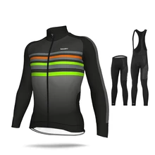 Зимняя одежда для велоспорта с длинным рукавом, комплект из Джерси, теплая флисовая одежда для гонок, велосипедная форма, Ropa Ciclismo Hombre