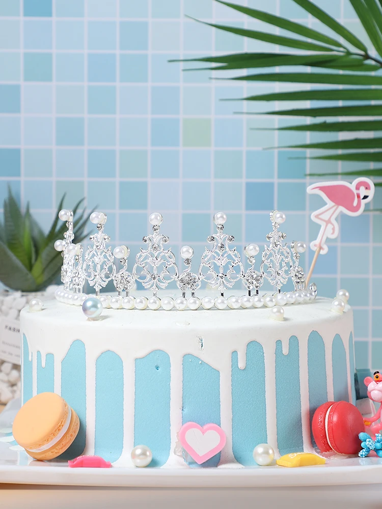 Decoration De Gateau Princesse Reine Retro Anniversaire Perle Adulte Coiffe Couronne Noire Net Cristal Rouge Enfant Aliexpress Maison Animalerie