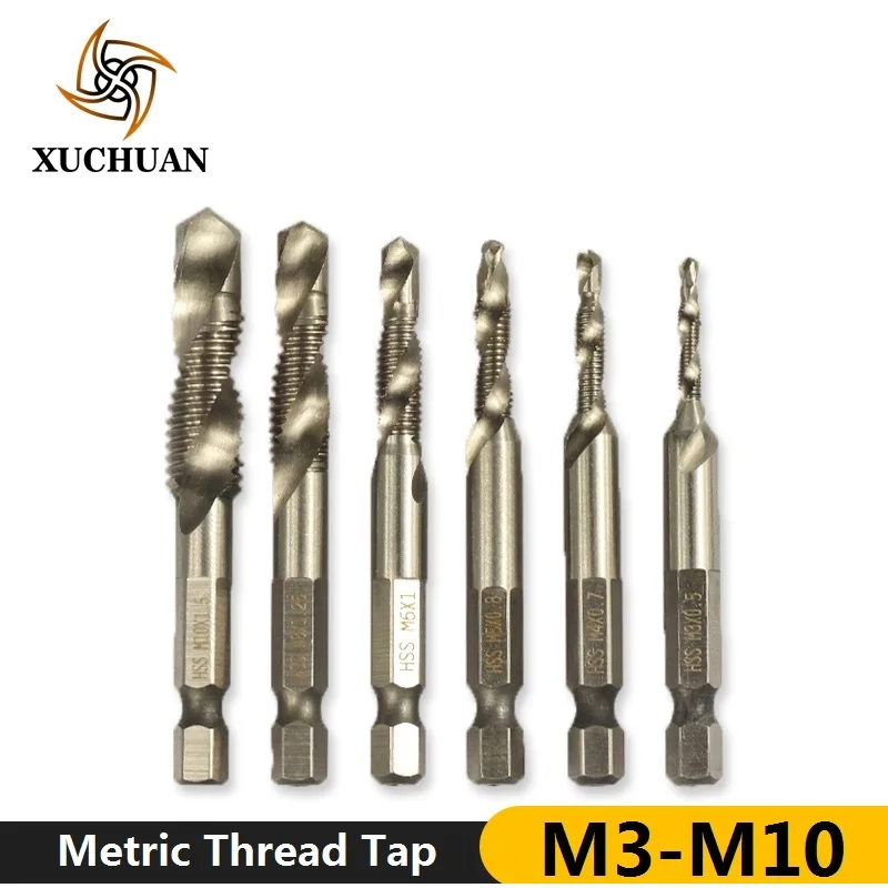 

High Quality 1/4'' Shank HSS Steel 4341 Metric Thread Tap M3-M10 Machine Tap Screw Tap Drill Bit Mini Metric Spiral Tap