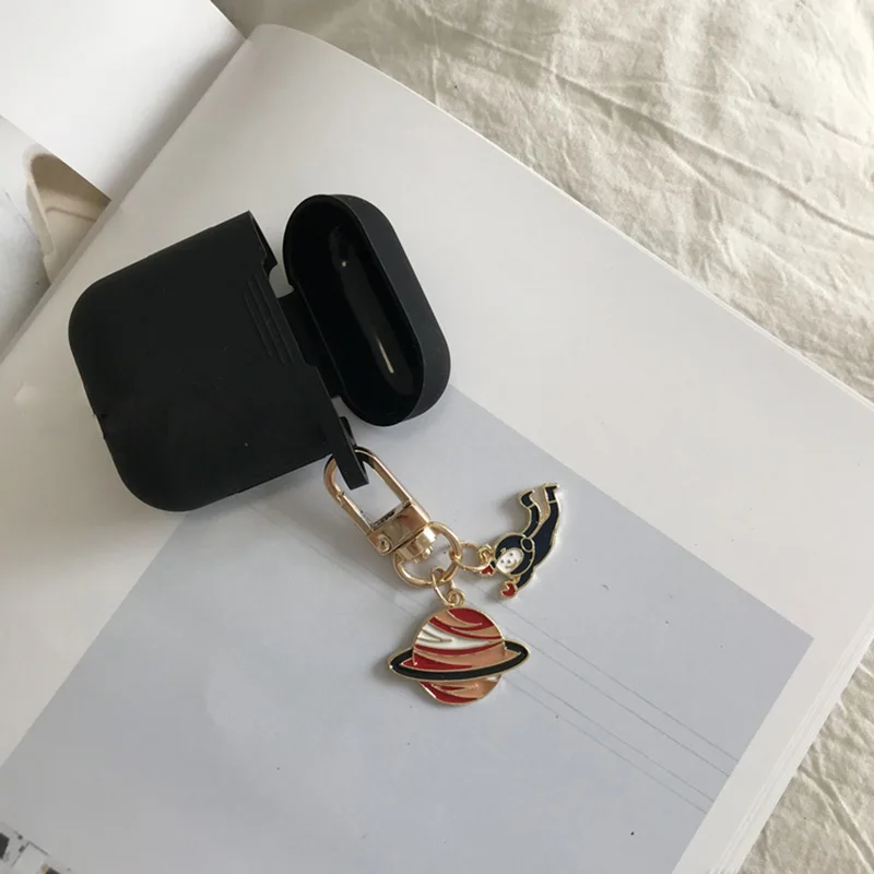 Роскошная Милая подвеска Звезда Луна для Apple Airpods 1 2 аксессуары чехол для наушников силиконовый чехол для гарнитуры космический космонавт брелок для ключей - Цвет: Model5