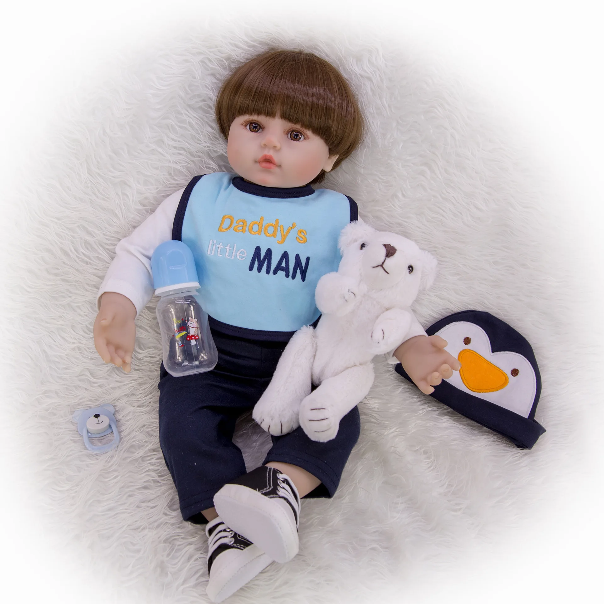 60 см bebe Reborn Малыш мальчик кукла ткань тело 2" силиконовые конечности принцесса детские куклы Девочки подарок на день рождения ребенок играть дом игрушка