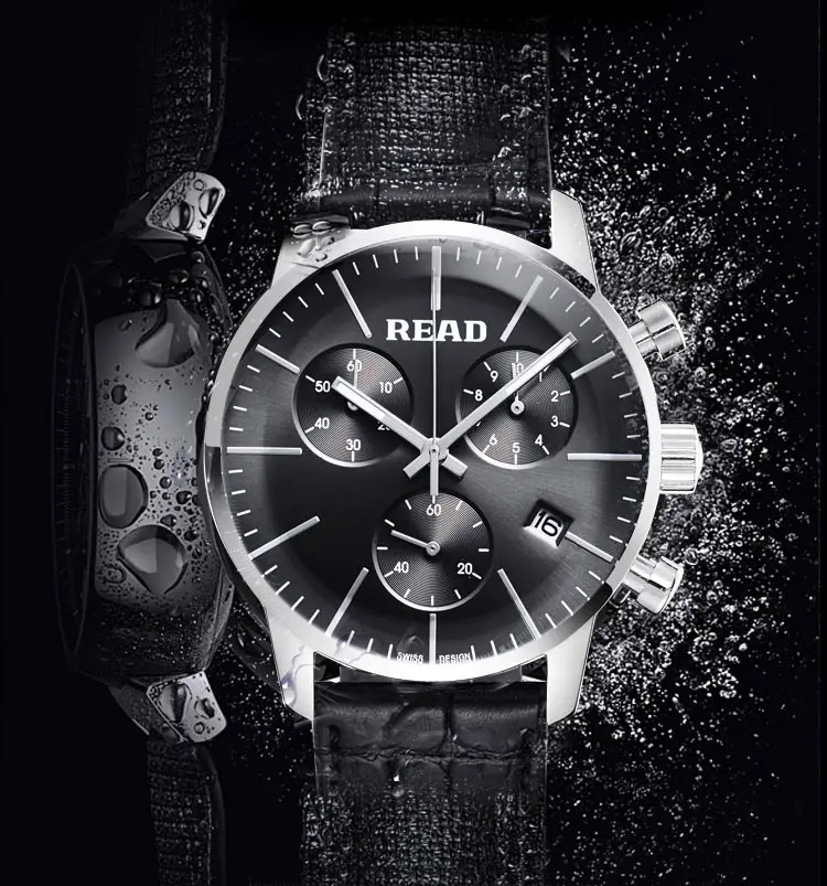 wemannensport HorlogeLederenBandMode Eenvoudige многофункциональные кварцевые часы Relogio Masculino Erkek Kol saati