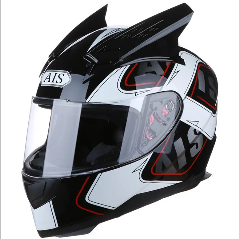 

Full Face Motorcycle Helmet Unisex Demon Horns Motorcycle Helmet Professional Racing Helmet Motocross Off Road Touring