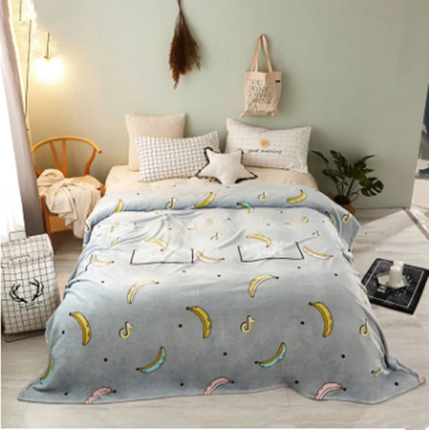 Star Plaid Printing Modern Soft Brown/Grey/Blue Solid Color Flannel Blanket Home/Bed/sofa 120x200/150x200/200x230cm - Цвет: 07