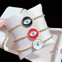 10 шт./лот, высокое качество, латунный браслет, капля масла, индейка, сглаза, регулируемый браслет, Женские Ювелирные изделия