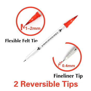 

Dual Brush Pens Calligraphy Pen Set With Hand Lettering Guide Book Fine Liner Soft Brush Tip Markers