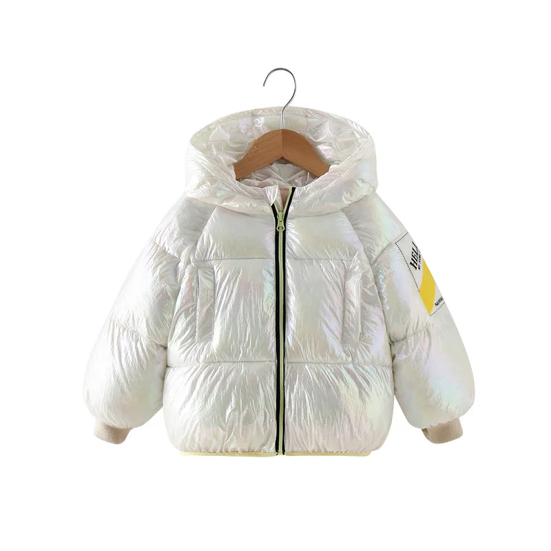 Новая зимняя одежда для мальчиков и девочек модный детский зимний комбинезон для девочек 1-7 лет, яркая детская теплая верхняя одежда, куртки унисекс - Цвет: Белый